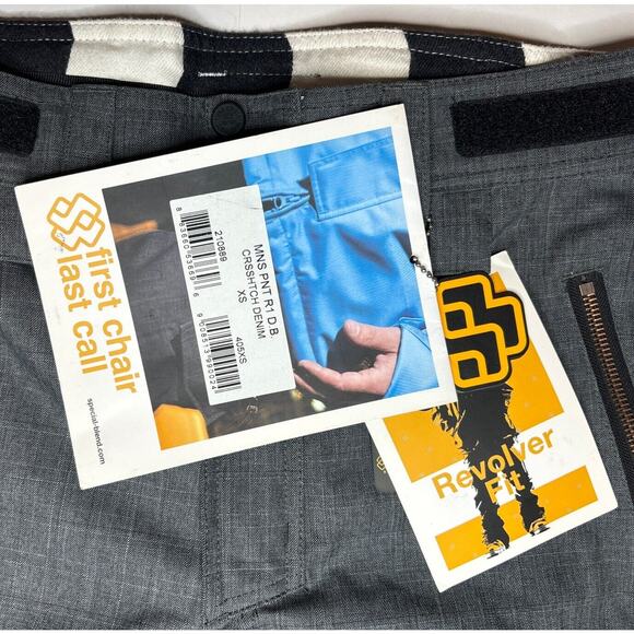 Special Blend Revolver 15K Ski Snowboarding Pants Men XS Crosshatch Denim NWT! - Picture 6 of 12